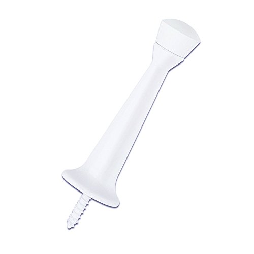 Designers Impressions White Heavy Duty Solid Rigid Door Stop w/ Rubber Tip : 7146