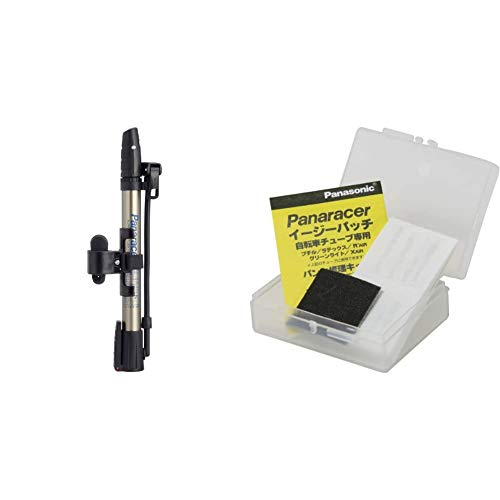 [セット] パナレーサー(Panaracer) 自転車 空気入れ 携帯ポンプ 全バルブ対応 シルバー + パンク修理パッチ商品画像
