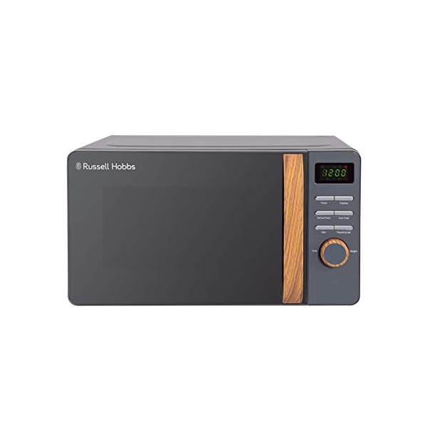 Russell-Hobbs-RHMD714G-17-L-700-W-Scandi-Grey-Digital-Microwave-with-5-Power-Levels-Wood-Effect-Handle-Dials-Clock-Timer-Automatic-Defrost-Easy-Clean-8-Auto-Cook-Menus Russell Hobbs RHMD714G 17 L 700 W Scandi Grey Digital Microwave with 5 Power Levels, Wood Effect Handle & Dials, Clock…