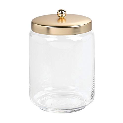 mDesign Glass Bathroom Vanity Apothecary Storage Organizer Canister Jar