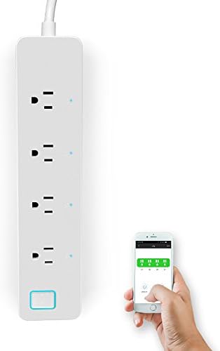 EXCANDO Wi-Fi Smart Power Strip with 4 Outlets, 5ft Extention Cord, Control from Anywhere via Smart Phone, Works with Alexa