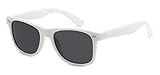 I's Colour Retro Rewind Women Men Daily Vintage Classic Fashion Polycarbonate Lens Sunglasses (White, Black)