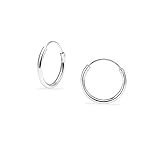 Sterling Silver Small Endless Hoop Earrings for Cartilage, Nose and Lips, 3/8 Inch (10mm)