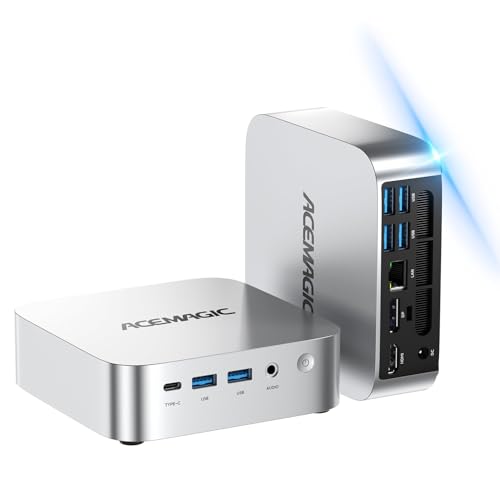 ACEMAGIC Mini Pc Computers Windows 11 Pro, Ryzen R2544 8GB DDR4 RAM 256GB SSD, Triple-Screen 4K Display WiFi 5 BT4.2 RJ45 for Home/Office/Business Mini Desktop