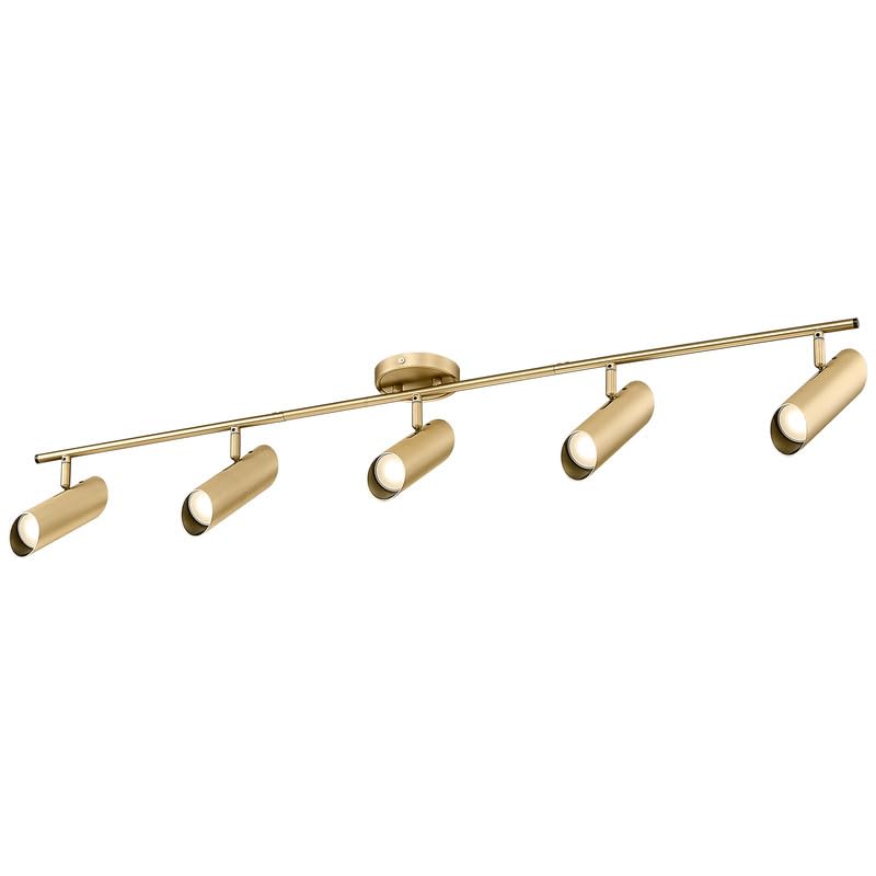 Photo 1 of FEMILA 44" Adjustable LED Track Light - 4000K Gold Ceiling Track Lighting Fixture, 350 Degree Rotatable | Modern Kitchen Track Lights | Versatile LED Track Lighting Kit, 4FS79TL-5 BG