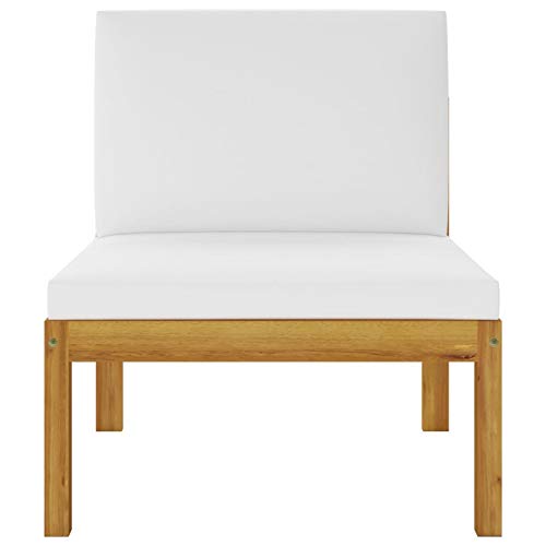 Tidyard 12-TLG. Garten-Lounge-Set mit Kissen Garten-Palettensofa-Set Gartensofa Loungecouchsofa Sitzgarnitur Sitzgruppe Gartengarnitur Gartenmöbel Cremeweiß Massivholz Akazie für Garten,Terrasse – Bild 7