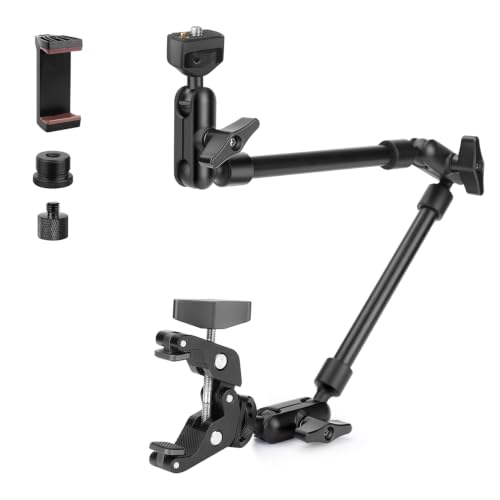 JEBUTU 22" Magic Arm mit Klemme - Flexibel Kamera Tischstativ - Schwarz
