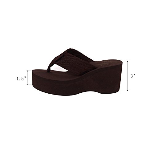 TS Womens Comfort Wedge Thong Flip Flops
