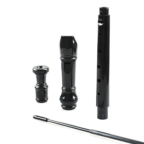 Soprano Recorder Descant Flauta Recorder 8 Hole ABS Clarinet German Style Treble flute C Key for Kids Children With Fingering Chart Instructions with Cleaning Rod Bag 3 Pack