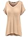 TWINTH Plus Size Tunic V-Neck Loose Fit Shorts Sleeve T-Shirt Top