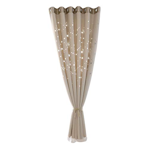 Curtain Panels Window Draperies, Iuhan Hollow Meteor Shower Tulle Door Window Curtain Drape Panel Sheer Scarf Valances (Beige)