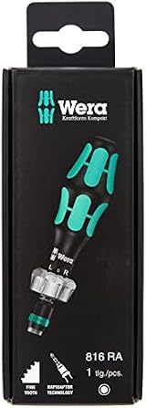 Wera 05051461001 816 RA 1/4 Inch Ratchet Screwdriver Silver 50Nm Max Torque view 2