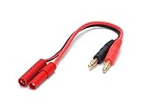 Battery Charger Charging Cable: HXT 4.0mm Male (Redcat, HobbyKing) to 4mm Bullet Banana Plugs