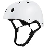 Tourdarson Adult Skateboard Helmet Specialized Certified Protection Multi-Sports for Scooter Skate Skateboarding BMX (White, M)