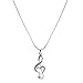 chelseachicNYC Crystal Treble Clef Music Note Necklace Silver Clear