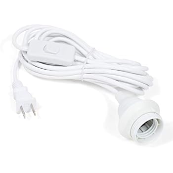 Wallniture Pendant Lamp Cord Set with On Off Switch 15 Feet White