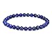 Amandastone Natural Blue Lapis Crystal 6mm Round Beads Stretch Bracelet 7 Inch