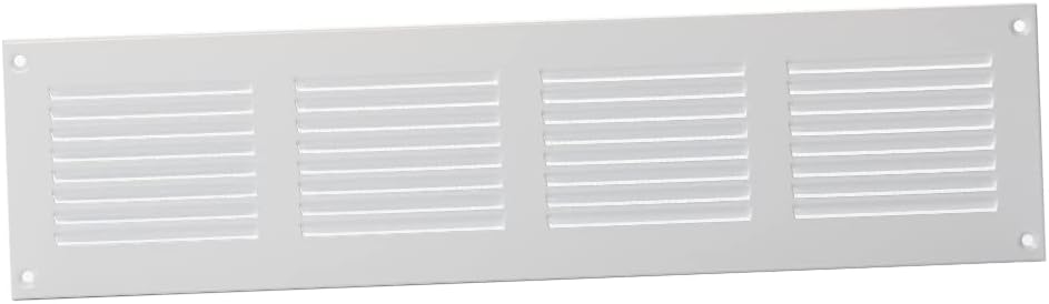 Europlast 400x100mm White Metal Air Vent Grille Cover with Insect Mesh
