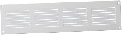 Europlast 400x100mm White Metal Air Vent Grille Cover with Insect Mesh