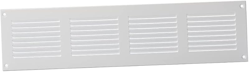 Europlast 400x100mm White Metal Air Vent Grille Cover with Insect Mesh