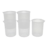 Uxcell a16082200ux0462 5 pcs Kitchen Lab 250mL Plastic Measurement Cup Jug Pour Spout Container (Pack of 5)
