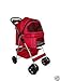 BestPet Pet Stroller Cat Dog Cage Stroller Travel Folding Carrier,Red