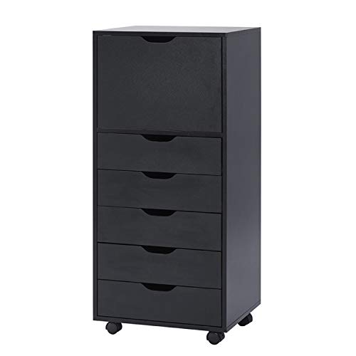 Naomi Home Carly 6Drawer Office Storage File on Wheels, Mobile Under Desk Filing Drawer