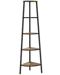 Pipishell Corner Shelf, 5 Tier Bookshelf