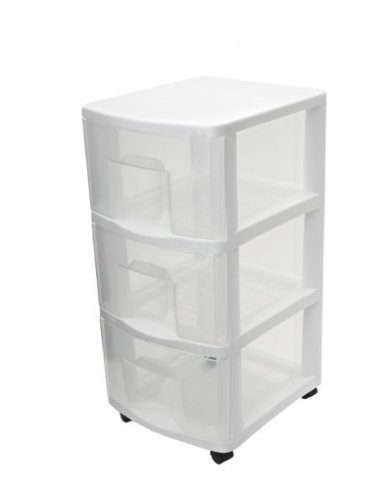 ETA hand2mind White Plastic Medium 3 Drawer Storage Chest