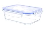 Kinetic Go Green Glasslock Elements Series 36-Ounce Rectangular Food Storage Container with Vented Lid 55083