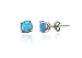 Women Sterling Silver Magnificent 6mm Round Simulated Blue Opal Stud Earring, Ear Pierced Only