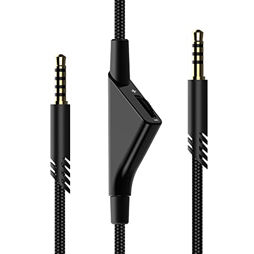 Replacement Astro A40 Cord Volume Control Cable, A10 Headsets Cord Audio Cable for Astro A40TR/A40/A10 Gaming Headsets, Xbox one, PS4 Controller, PC, Most Smartphones (6.5 Feet/2.0 M)-Black
