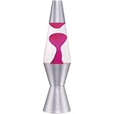 Lava the Original 11.5-Inch Silver Base Lamp with Pink Wax in Clear Liquid