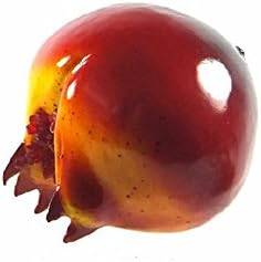 Mezly 6pc Artificial Large Open Pomegranates - Pomegranate Plastic Red Fruit - Six Pieces