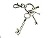 Disney Round Hall Key Brass Key Ring - with 3 Key Dangles