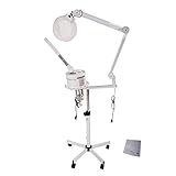 Mefeir Professional 2 in 1 Facial Atomizer Steamer Equipment with 5X Magnifying Lamp Hot Ozone Machine for Spa Salon Beauty White