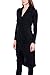 Modern Kiwi Long Solid Wrapped High Low Tunic Top Black Large