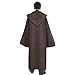 wodceeke Halloween Star Wars Jedi Robe, Unisex Deluxe Knight Cool Tunic Hooded Robe Cloak for Cosplay & Halloween Party Brown