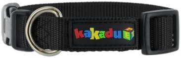 Empire Adjustable Nylon Dog Collar by Kakadu Pet, Large, 1" x 16-24", Midnight (Black)