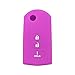 SEGADEN Silicone Cover Protector Case Holder Skin Jacket Compatible with Mazda 3 Button Flip Remote Key Fob CV2532 Purple