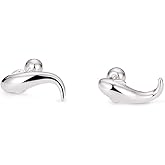 20g Dolphin Fish Stud Earrings 925 Sterling Silver Hypoallergenic Cartilage Piercing Earring for Women Minimalist Polished Small Animal Whale Studs Tragus Ball Screw Back Cute Jewelry Gifts Daughter