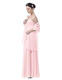 Topwedding Chiffon Bridal Wedding Shawl Wrap Women's Evening Dress Stole Scarves,7924'', Shell Pink