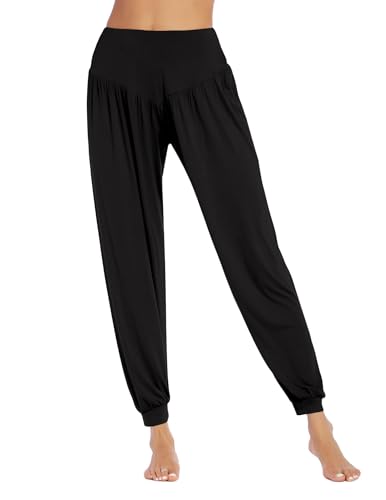 PINSPARK Yoga Trousers Women's Long Harem Trousers Sports Yoga Trousers Curvy Jogging Bottoms Oversize Harem Trousers Leisure Trousers Elegant Sports Trousers
