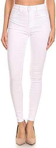 Women's Super Stretch High Waisted Slimming Jegging Skinny Pants with Pockets