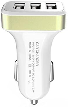 3 Ports USB Car Charger for Apple &amp; Android Devices - 5.1 Amp/48W,Green