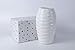 RITTRO D'vine Dev 8 Inches White Ceramic Vase Wave Design Hand Glazed, Ideal for Fresh Bouquets, Floral Arrangement, Everyday Home Decoration Vase and Special Events - Gift Box Packaged