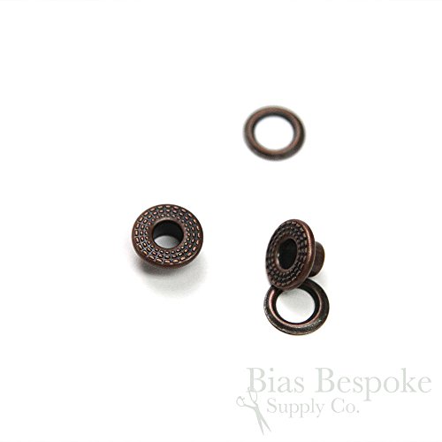 Set of 144, SOL Texture, Size #00 Grommets, Antique Copper