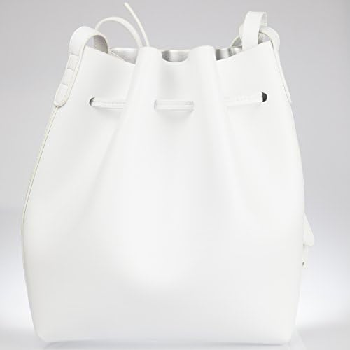 Leeza Mini Bucket Leather Bag (White)