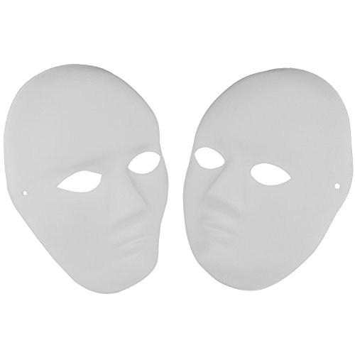 Outgeek DIY Mask, White Mask Paintable Paper Mask White Plain Mask for Mardi Gras (12 Male+12 Female - Thumbnail 2