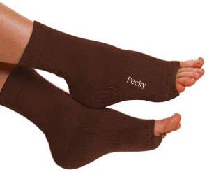 Eco-Peekys (Chocolate Brown) - Pedicure Sock, Toeless, Yoga, Sleepwear, Travel Sock